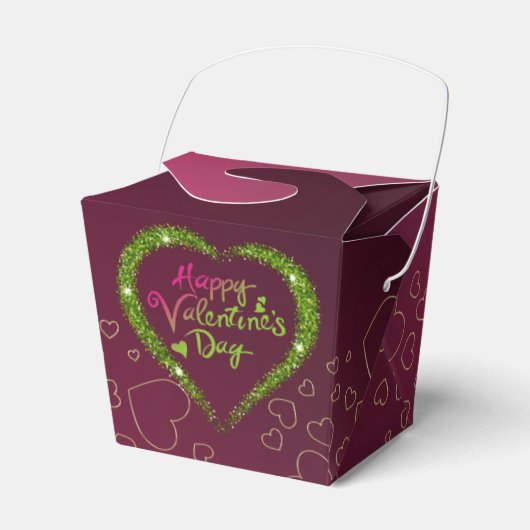 caja para regalo san Valentín con corazones フェイバーボックス (正面サイド)