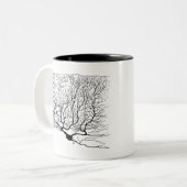 CajalのスタイルのPurkinje繊維 ツートーンマグカップ (正面左)