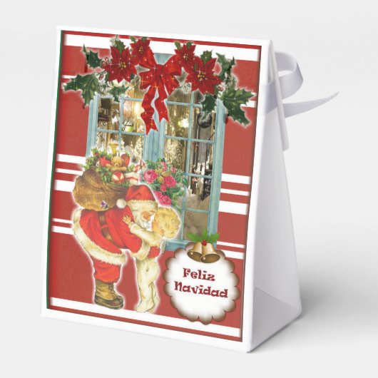 Cajita para regalo de navidad, Santa Claus フェイバーボックス (裏面サイド)