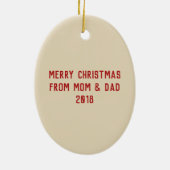 Cajonのドラムパーソナライズなクリスマスのオーナメント セラミックオーナメント (裏面)