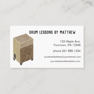 Cajonのドラム音楽のレッスンの名刺 名刺