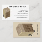 Cajonのドラム音楽のレッスンの名刺 名刺 (正面/裏面)