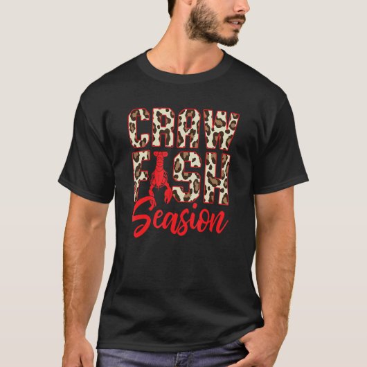 Cajun Crawfish Boil Party Crawfish Leopard Print M Tシャツ (正面)