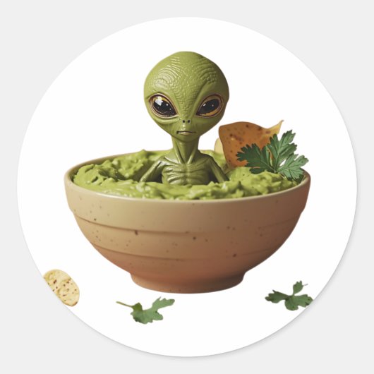 Cake Alien – Cute Surreal Dessert Art ラウンドシール (正面)