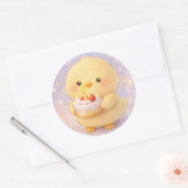 Cake Alma Chick Cute Birthday Sticker ラウンドシール (封筒)