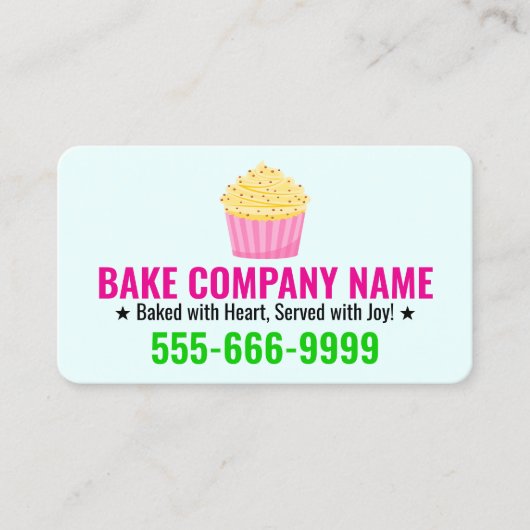 Cake Bakery Logo & Slogan | Professional Company 名刺 (正面)