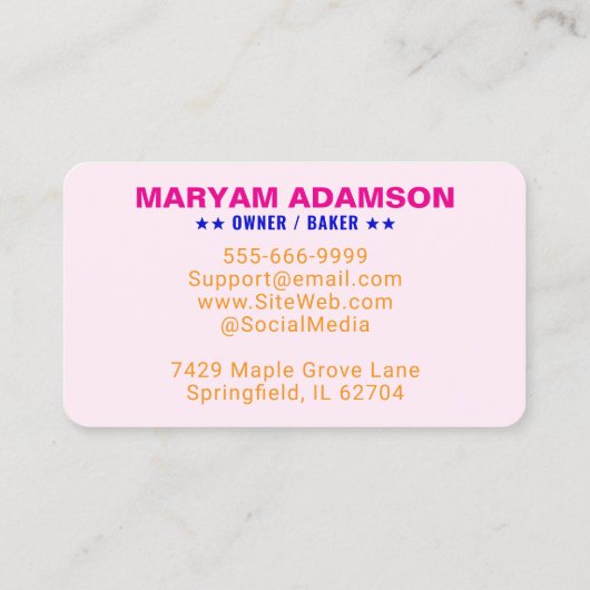 Cake Bakery Logo & Slogan | Professional Company 名刺 (裏面)