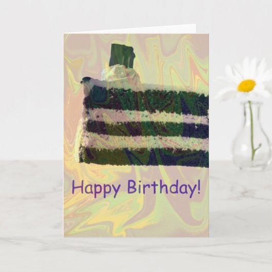Cake Birthday Card カード (小さな植物)