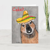 Cake? Capybara Birthday Celebration Greeting Card カード (正面)
