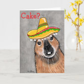 Cake? Capybara Birthday Celebration Greeting Card カード (黄色い花)