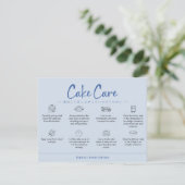 Cake Care Instructions Blue Minimalist サンキューカード (スタンド正面)