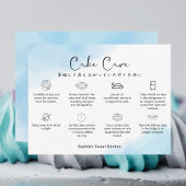 Cake Care Instructions Blue Simple Watercolor サンキューカード
