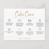 Cake Care Instructions Kraft Minimalist サンキューカード (正面)
