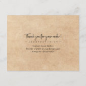 Cake Care Instructions Kraft Simple Text サンキューカード (裏面)