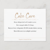 Cake Care Instructions Kraft Simple Text サンキューカード (正面)