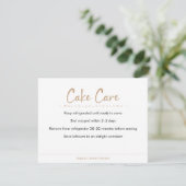Cake Care Instructions Kraft Simple Text サンキューカード (スタンド正面)
