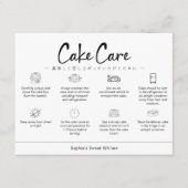 Cake Care Instructions Minimalist サンキューカード (正面)