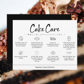 Cake Care Instructions Minimalist サンキューカード