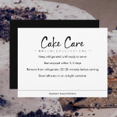 Cake Care Instructions Minimalist Text サンキューカード