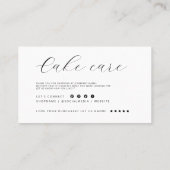 Cake Care Minimalist Flat Thank You Card 名刺 (裏面)