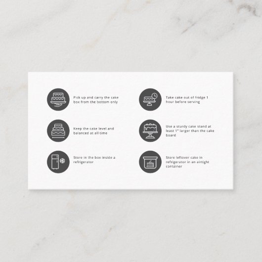 Cake Care Minimalist Flat Thank You Card 名刺 (正面)