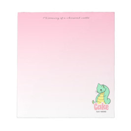 Cake (Cat + Snake) Pink Notepad ノートパッド