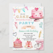 Cake decorating theme party invitation 招待状 (正面)