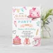 Cake decorating theme party invitation 招待状 (スタンド正面)