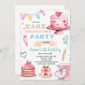 Cake decorating theme party invitation 招待状 (正面/裏面)
