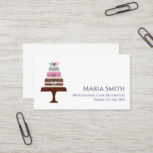 Cake Decorator Baker Bakery Business Card 名刺 (正面/裏面インサイチュ)