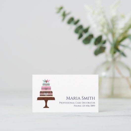 Cake Decorator Baker Bakery Business Card 名刺 (スタンド正面)