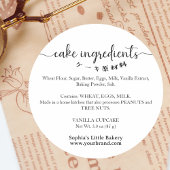 Cake Ingredients Minimalist Bakery Packaging ラウンドシール