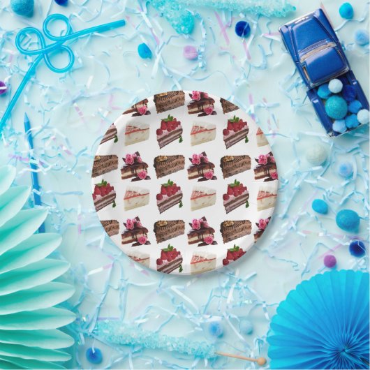 Cake Lovers Delicious Desserts Pattern ペーパープレート (パーティー)