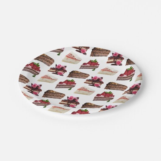Cake Lovers Delicious Desserts Pattern ペーパープレート (アングル)