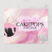 Cake Pops Baker Bakery Treats Pink チラシ (正面)