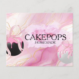 Cake Pops Baker Bakery Treats Pink チラシ