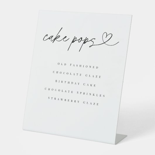Cake Pops Flavors Dessert Table Wedding Party Sign 台座サイン (正面)