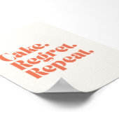 Cake Regret Repeat – Fun Quote Poster ポスター (角)