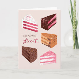 Cake slices hand drawn illustration birthday card カード
