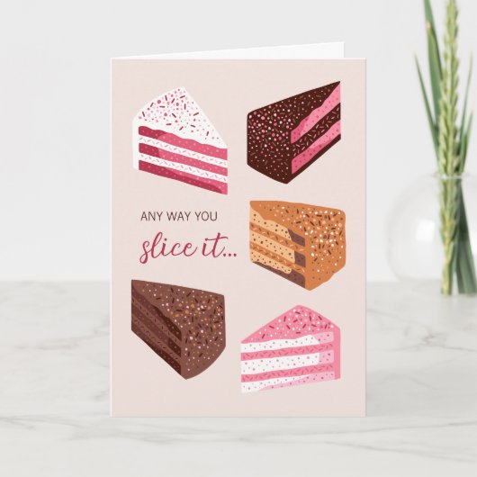 Cake slices hand drawn illustration birthday card カード (正面)