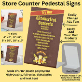 Cake Store用の完全に編集可能なオクトーバーフェストデザート 台座サイン