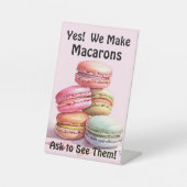 Cake Store用の完全に編集可能なマカロン 台座サイン (正面)