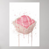 Cake Wall Art Print 'French Fancie Strawberry' ポスター (正面)