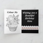 Cake Wishes誕生日カードとカラーリングページ カード (内部)