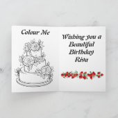 Cake Wishes誕生日カードとカラーリングページ カード (内部)