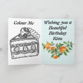 Cake Wishes誕生日カードとカラーリングページ カード (内部)