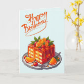 Cake Wishes誕生日カードとカラーリングページ カード (黄色い花)