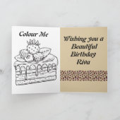 Cake Wishes誕生日カードとカラーリングページ カード (内部)