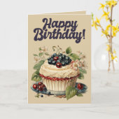 Cake Wishes誕生日カードとカラーリングページ カード (黄色い花)