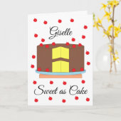 Cake with Cherries:  White Blank カード (黄色い花)